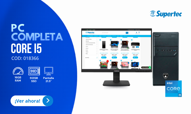 PC Completa Intel core I5-12400, 16GB, SSD512GB, FREEdos